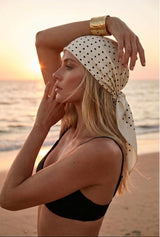 Polka dots silk scarf