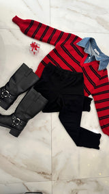 Denim Collar Sweater