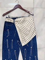 Polka dots silk scarf