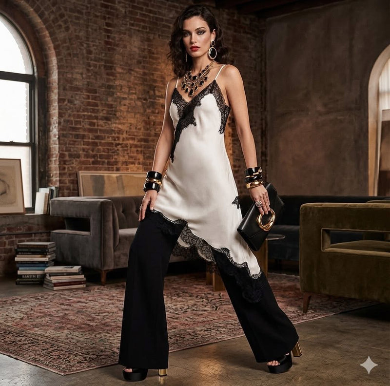 Asymmetric lace Dress – Runway House of Style