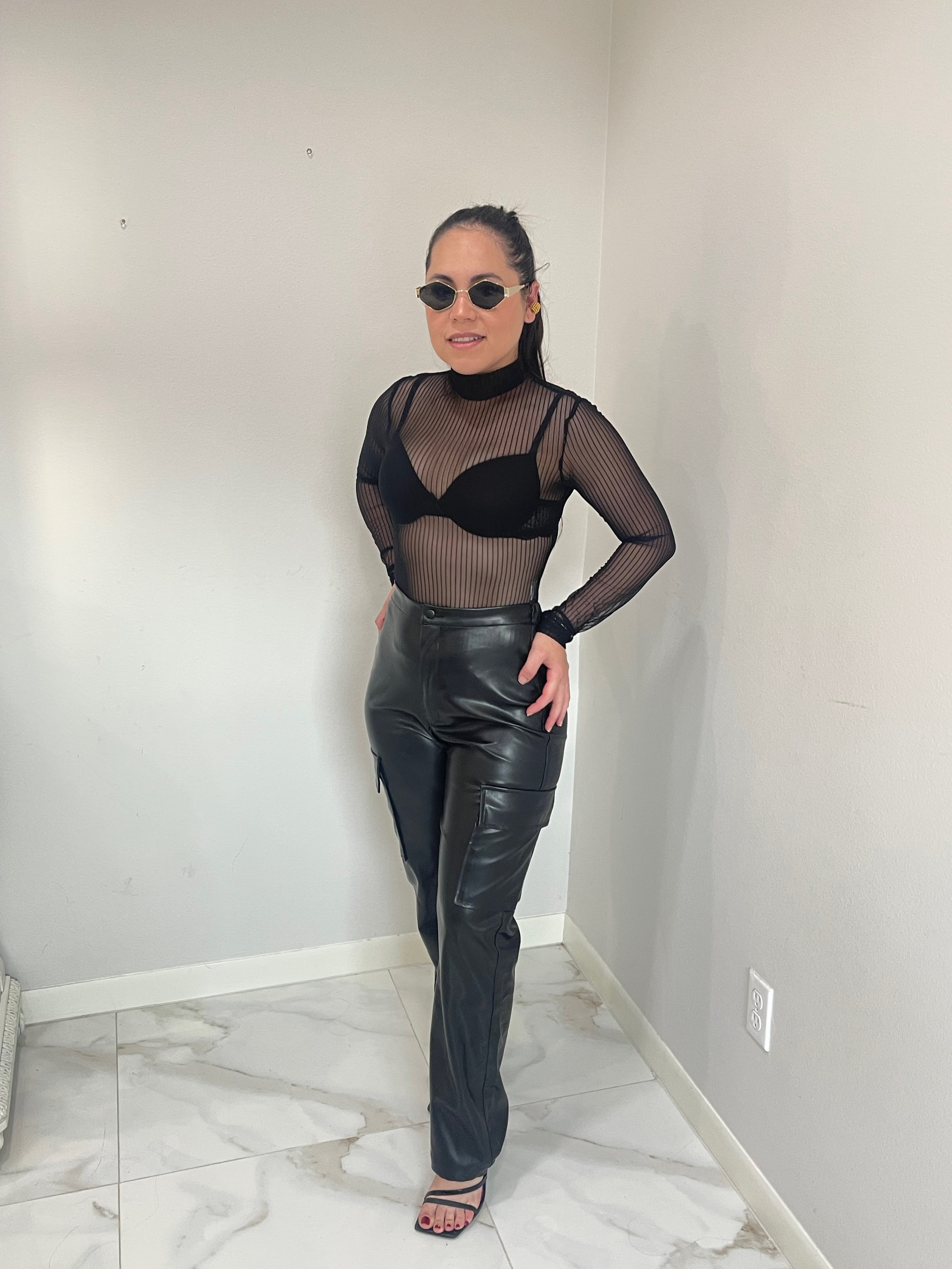 Faux leather cargo