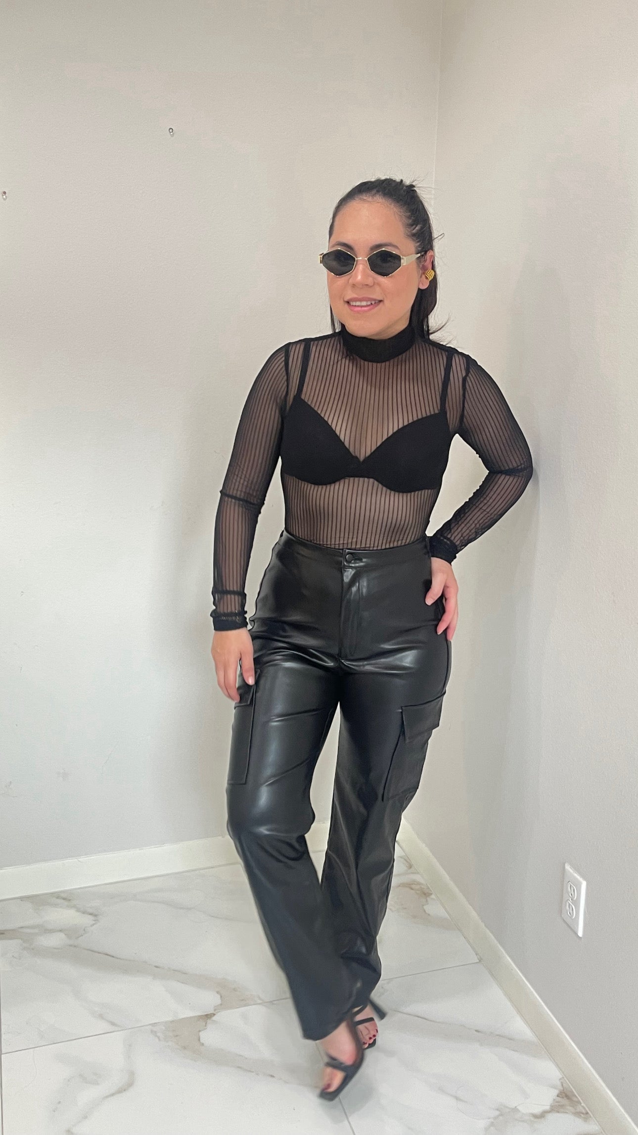 Faux leather cargo